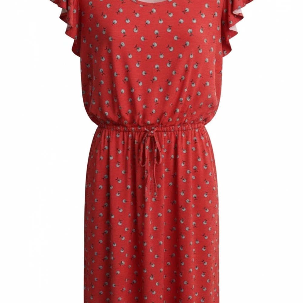 a.n.a Red Midi Dress with Floral Print